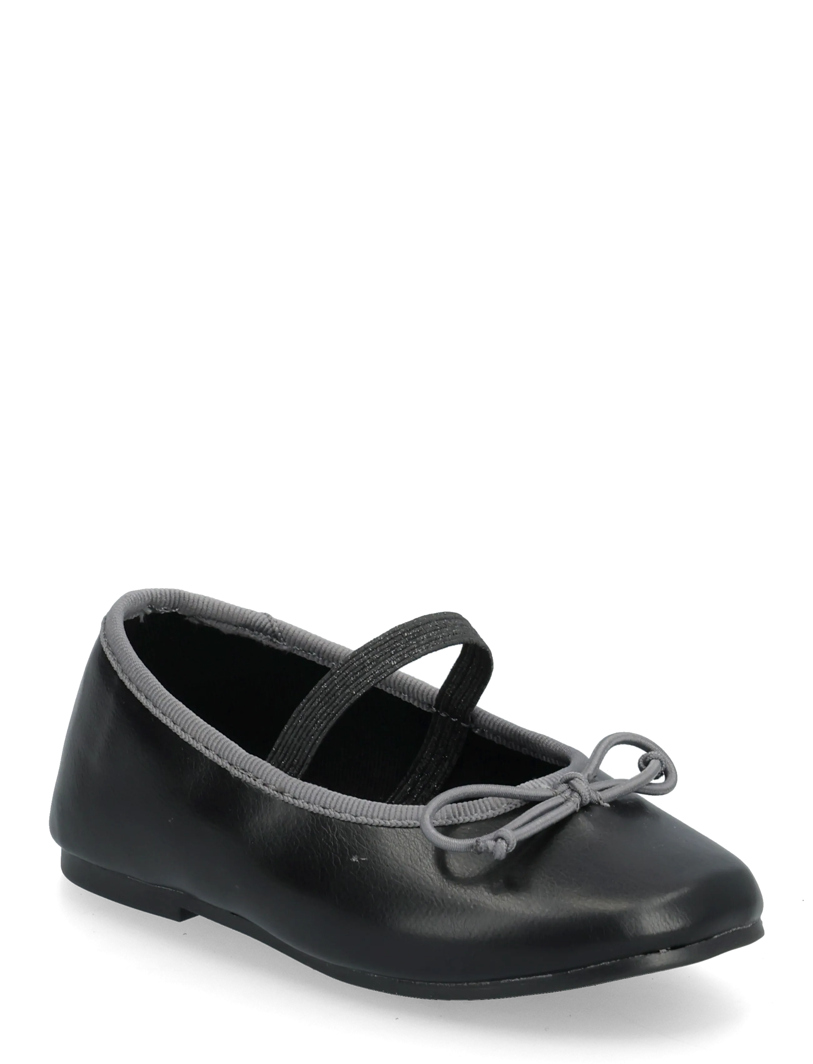 Two-tone ballet flats with bow - BLACK