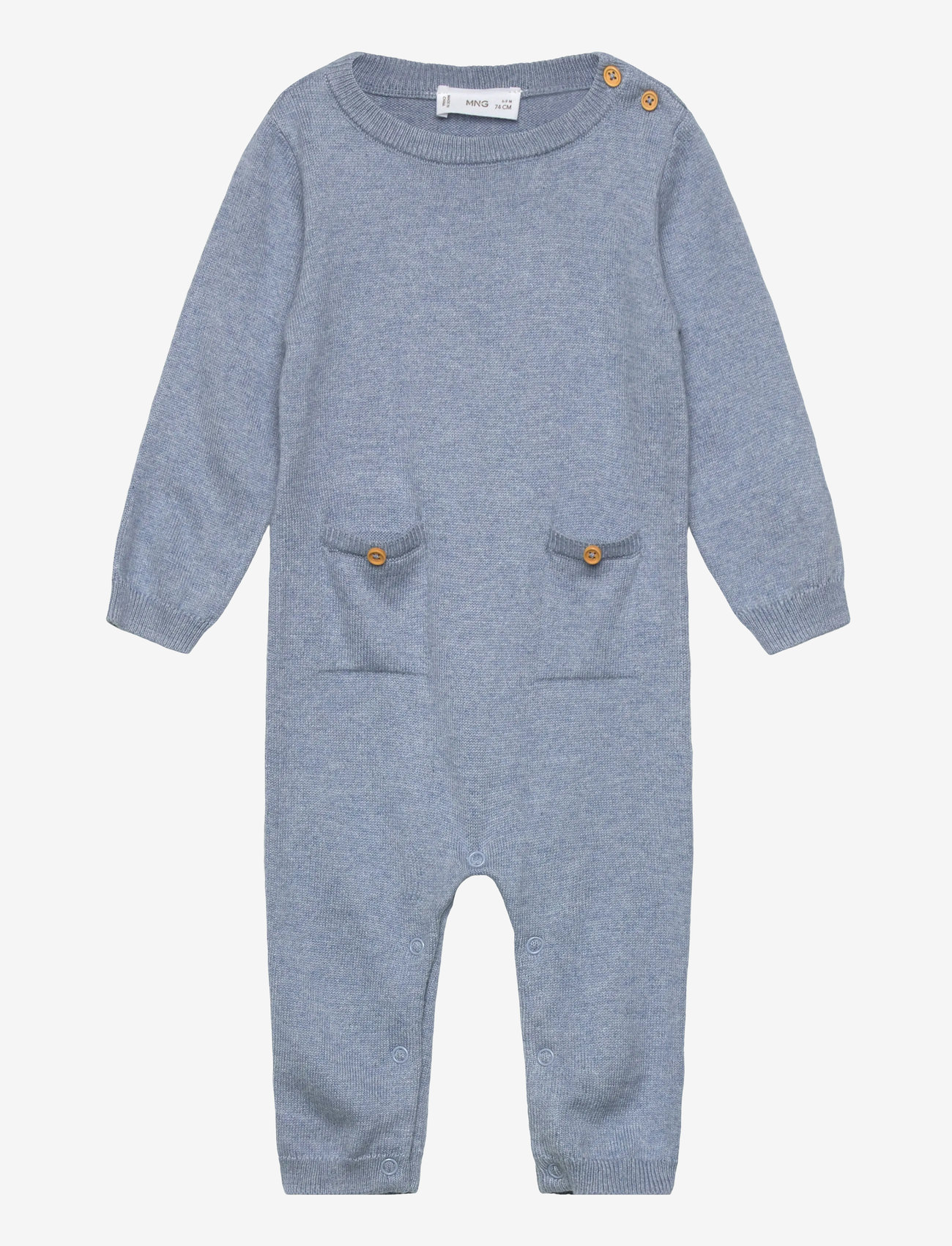 Mango - Long chest-pocket jumpsuit - laveste priser - medium blue - 0