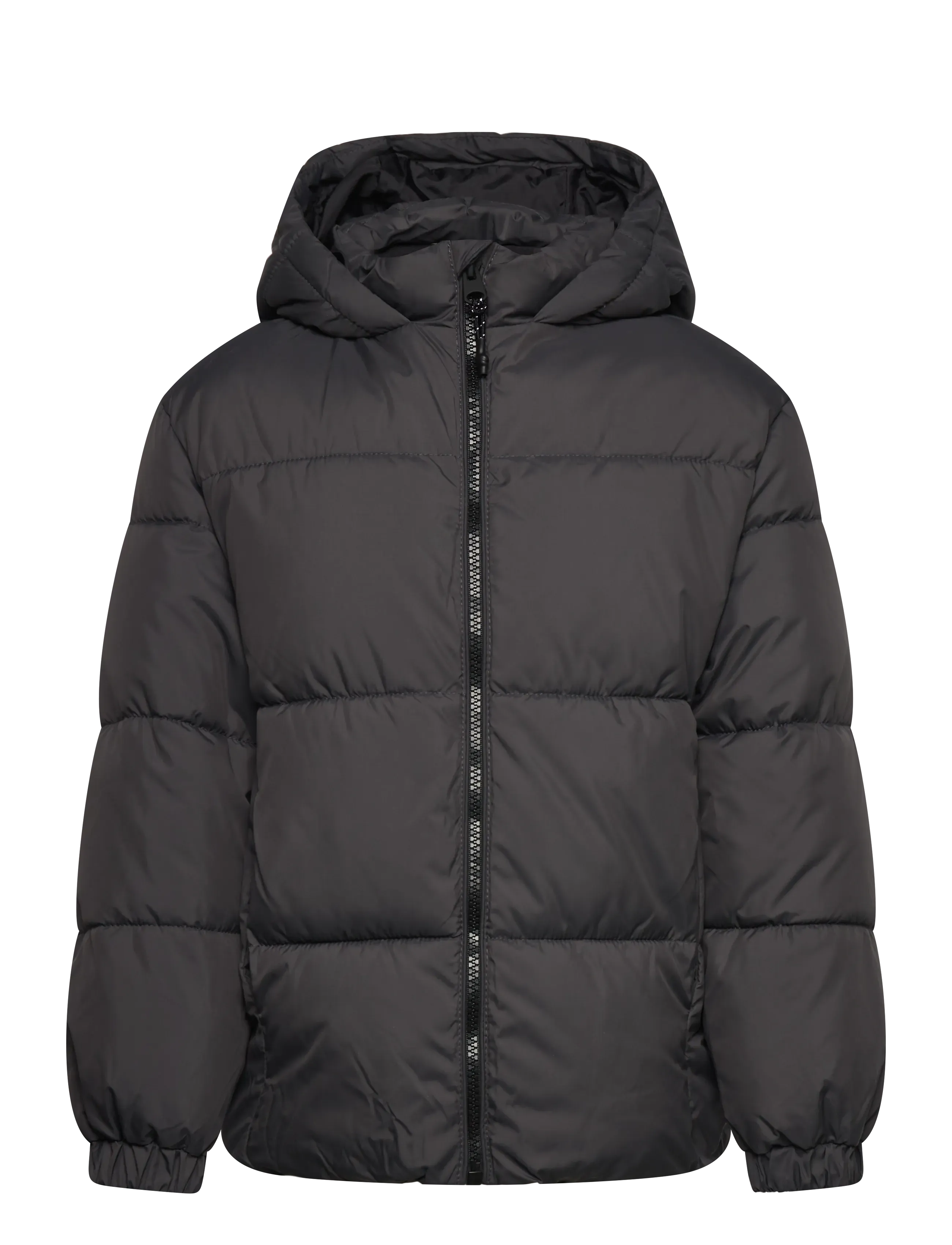 Mango Hood puffer coat - Overtøj - CHARCOAL / black