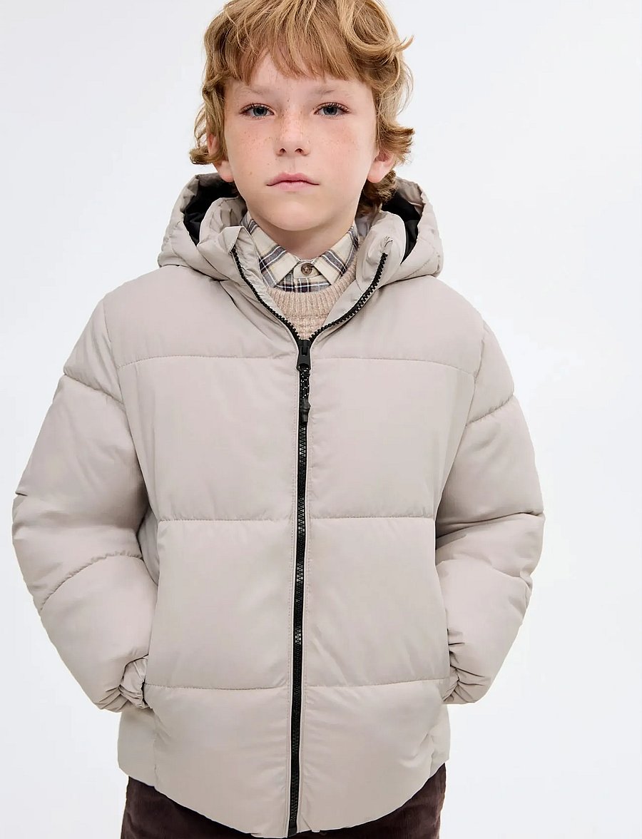 Mango - Hood puffer coat - vinterjackor - lt pastel brown - 0