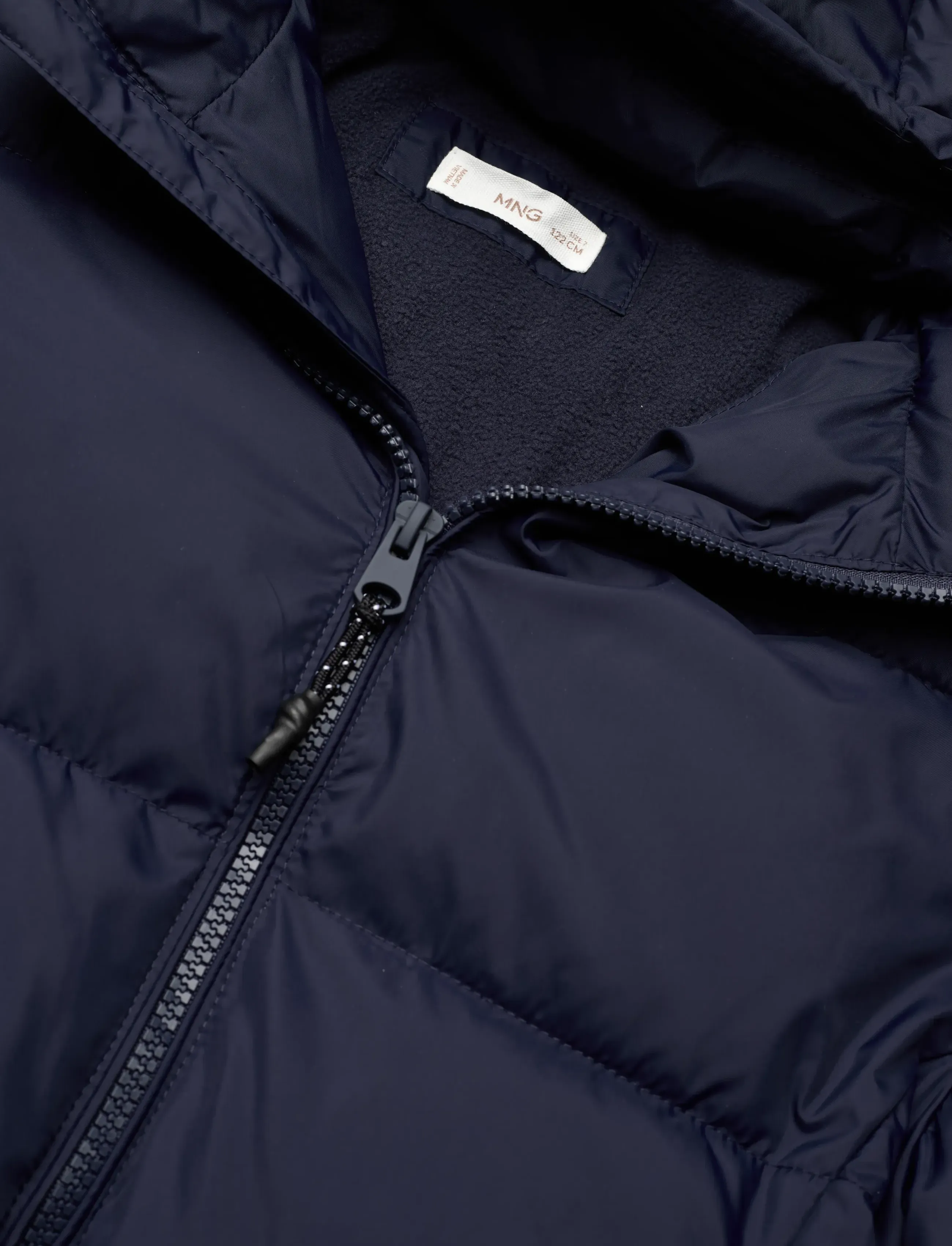 Mango - Hood puffer coat - overtøj - navy - 2