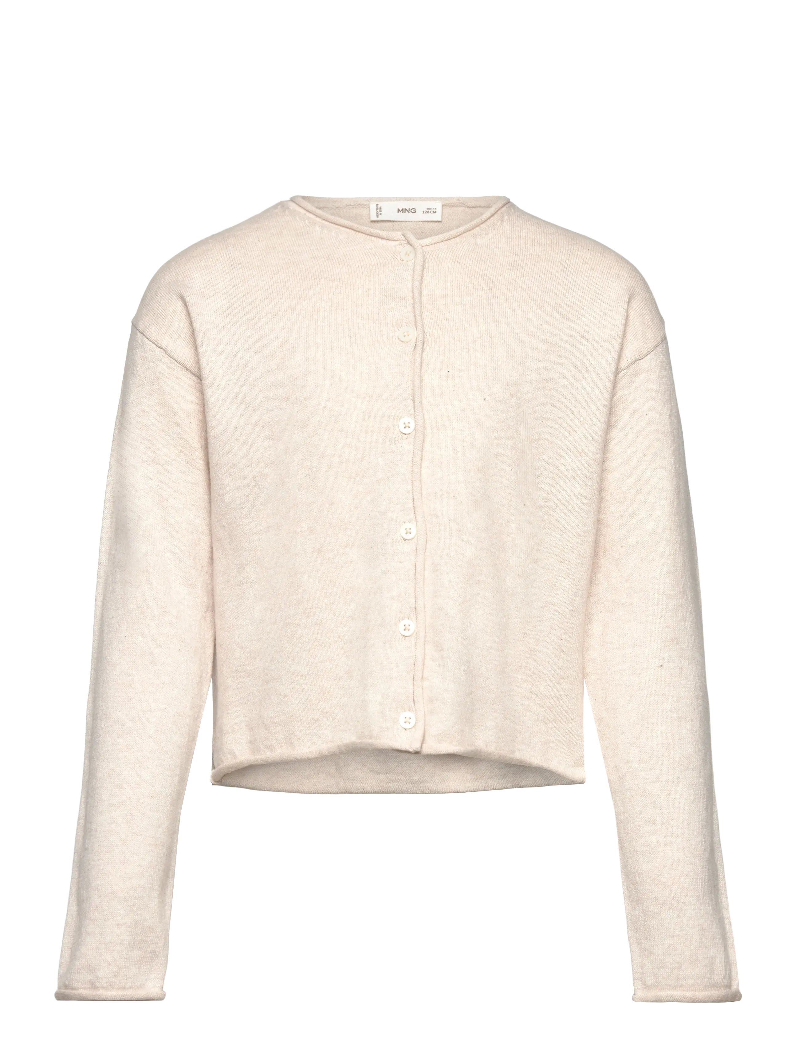 MANGO Long Sleeves Knit Cardigan Cream - 9-10 - Kinder