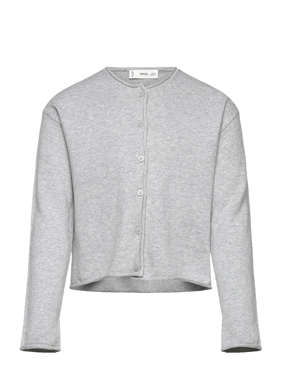 Mango - Long sleeves knit cardigan - koftor - lt pastel grey - 0