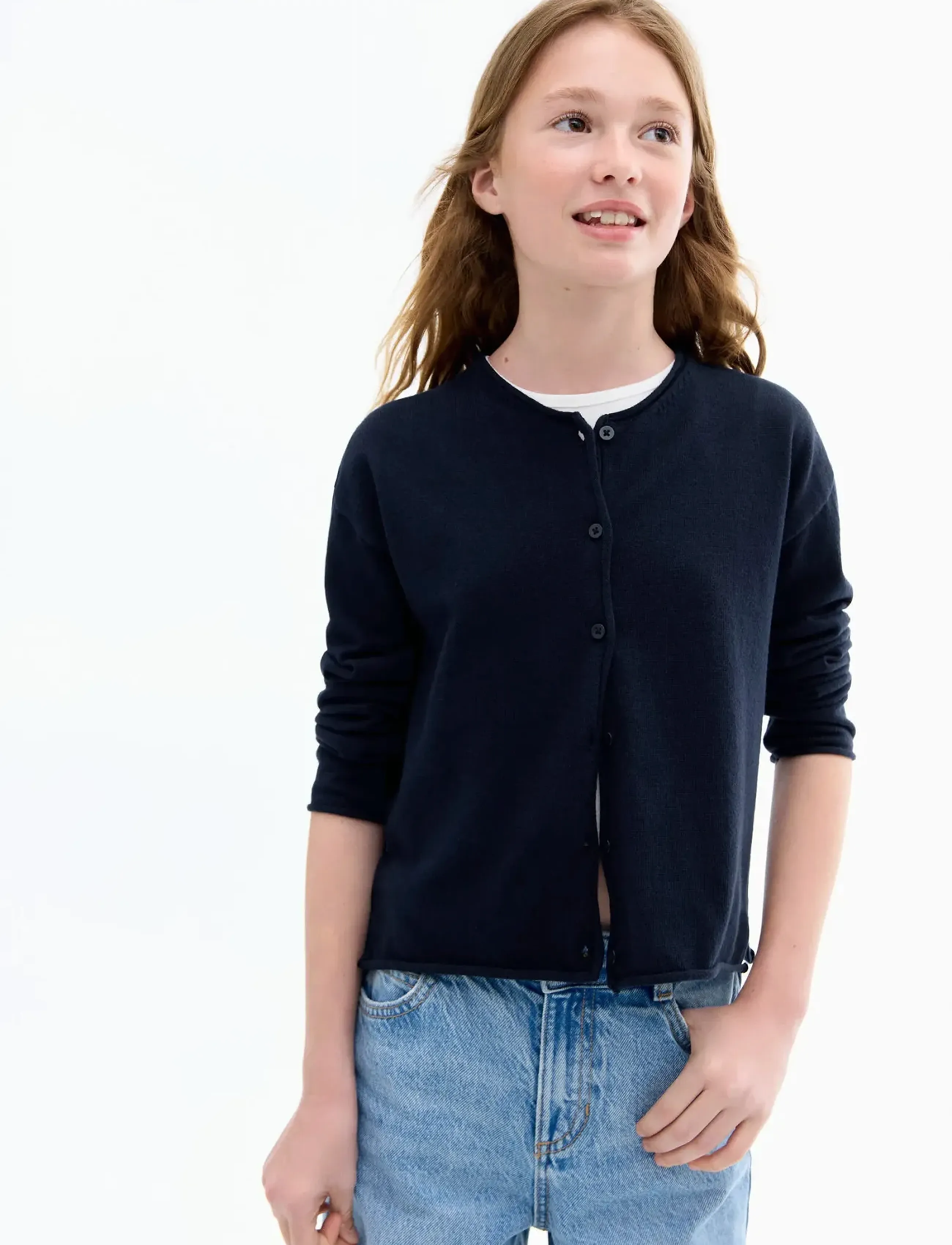 Mango Long Sleeves Knit Cardigan, 5-6, Knitwear, Schwarz - Cardigans, Kinder