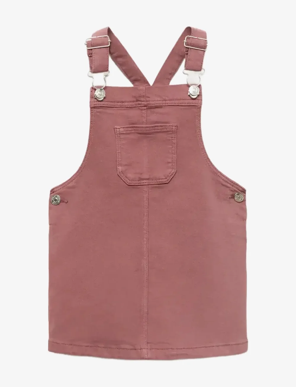 Mango - Pocket denim pinafore dress - hängselklänningar - dark red - 0