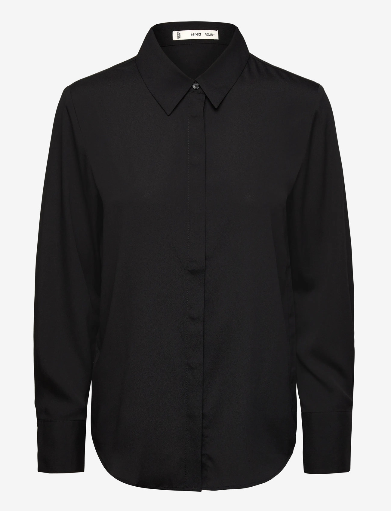 Mango - Fluid long-sleeved blouse - langærmede skjorter - black - 0