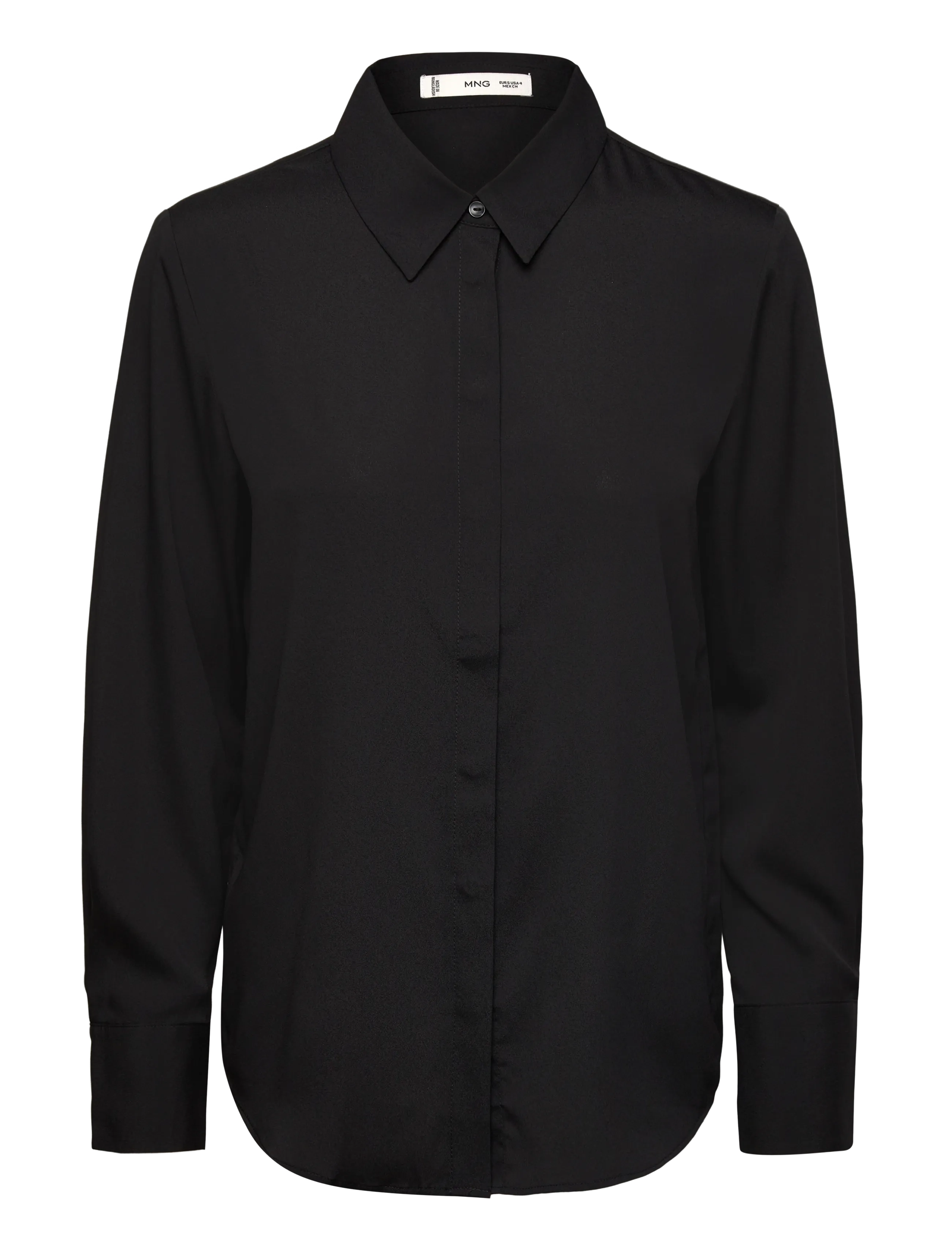 Mango Fluid long-sleeved blouse - Modetrends - BLACK / black