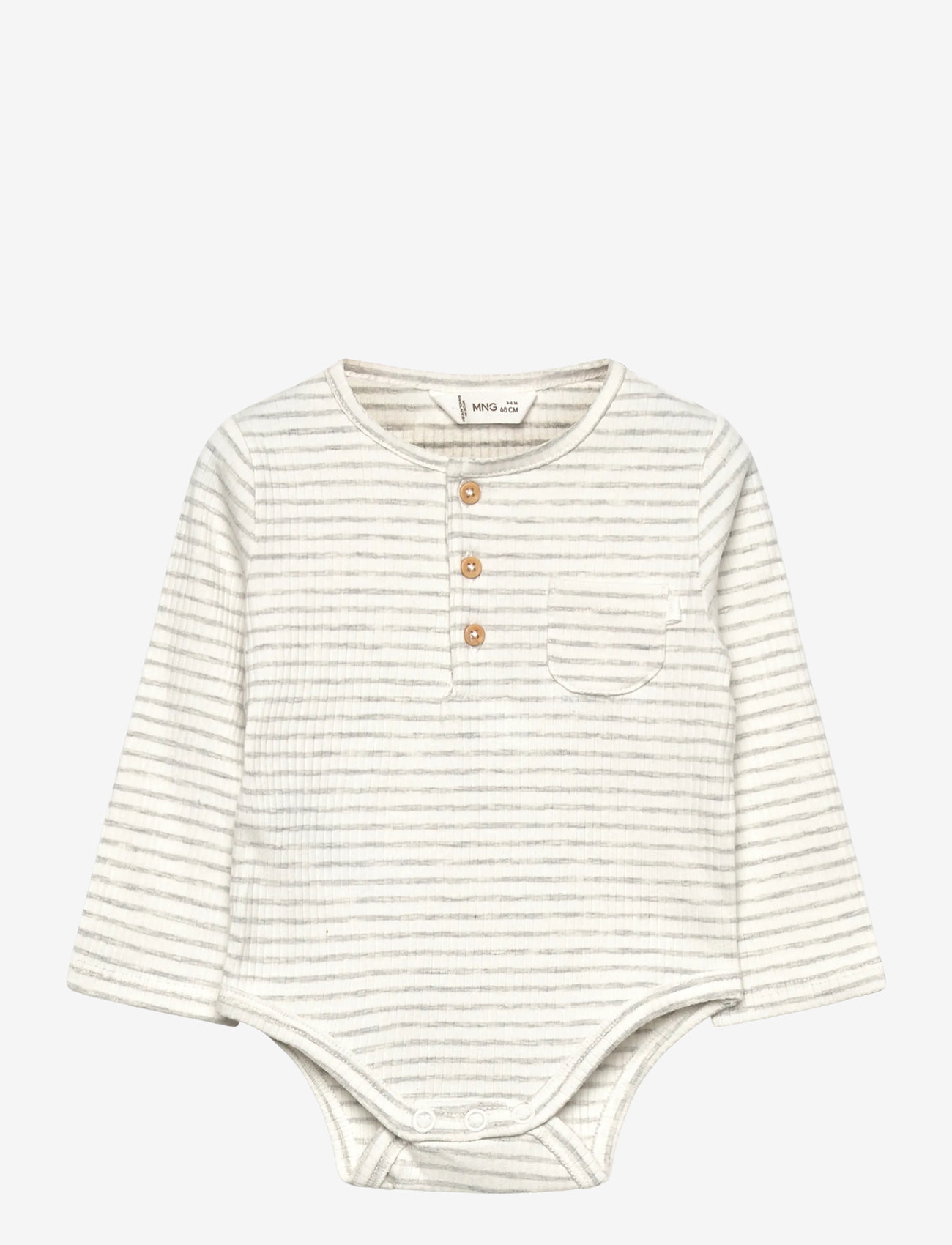 Mango - Striped cotton bodysuit - geschenke unter chf 30 - lt pastel grey - 0