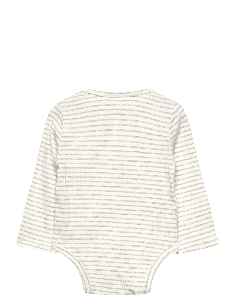 Mango - Striped cotton bodysuit - långärmade bodies - lt pastel grey - 1