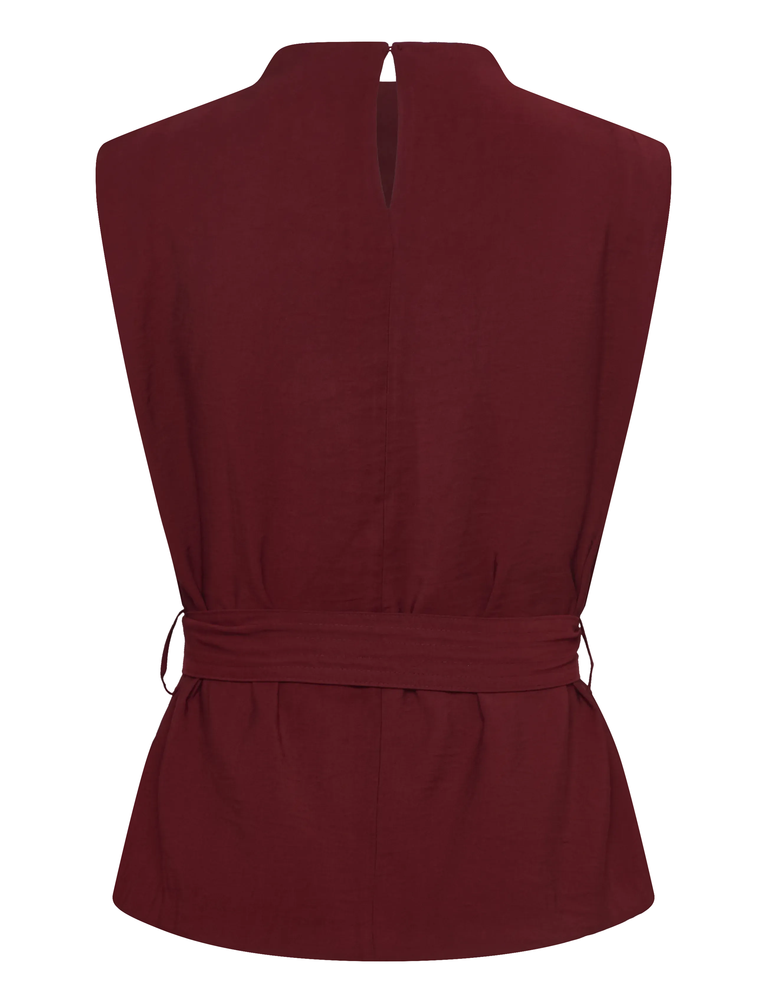 Mango - Blouse with draped neck and belt - medium red - 2