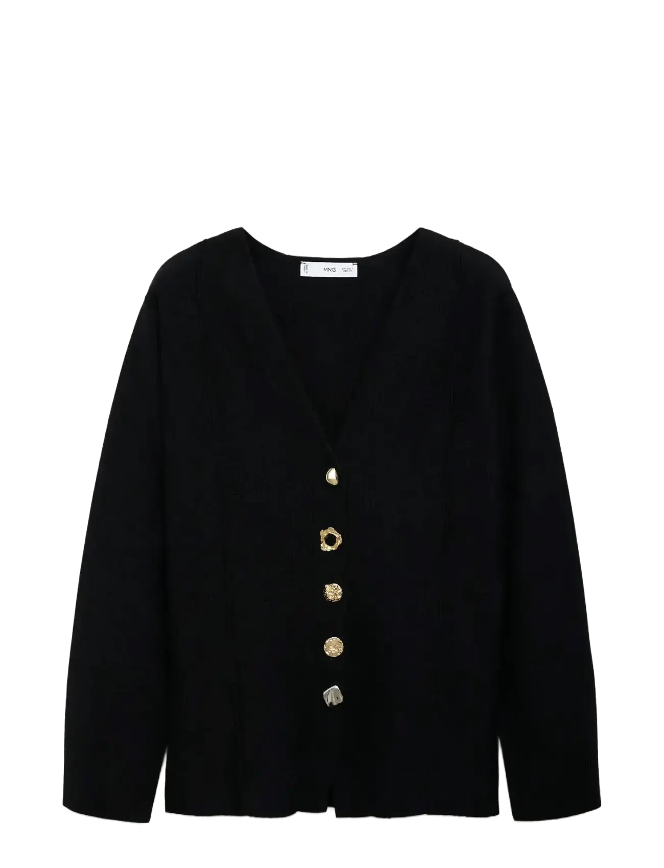 MANGO Strick Jacke With Jewel Buttons Schwarz - XS - Damen