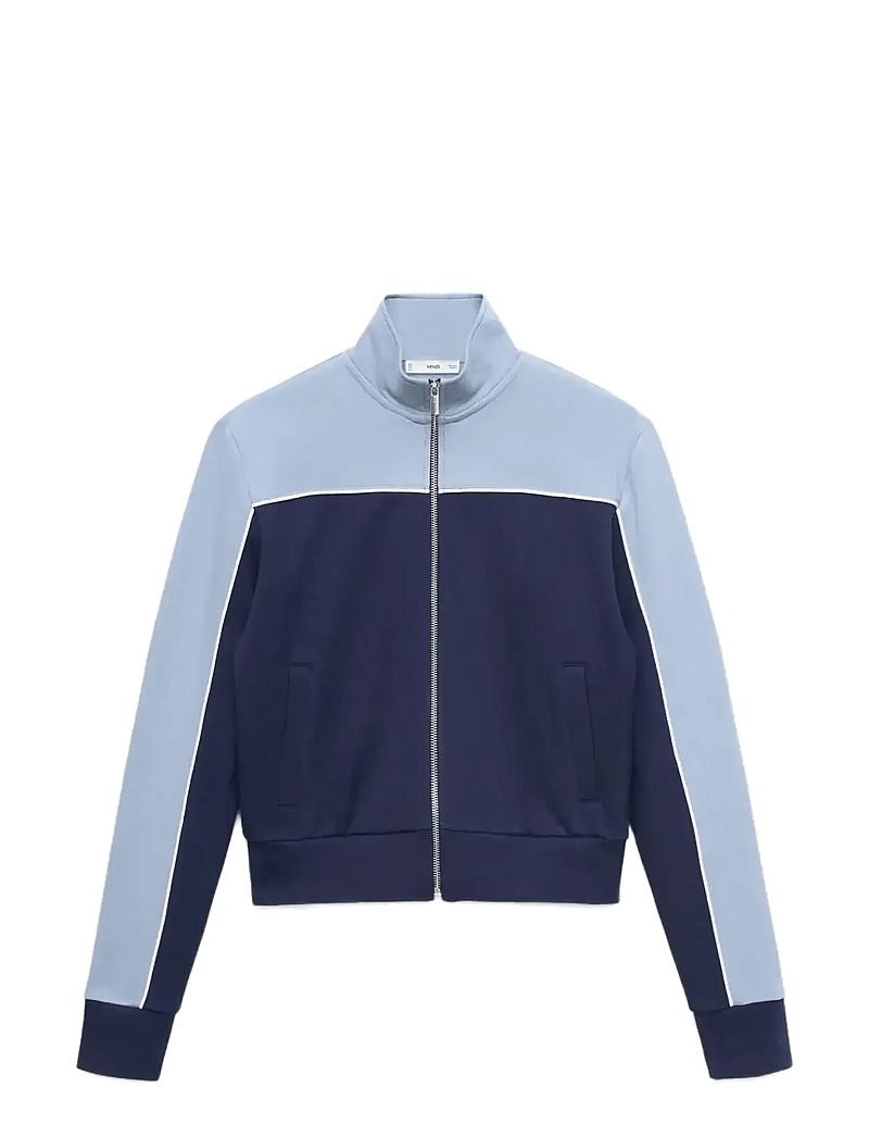Mango - Two-tone fitted jacket - hverdags stil - medium blue - 1