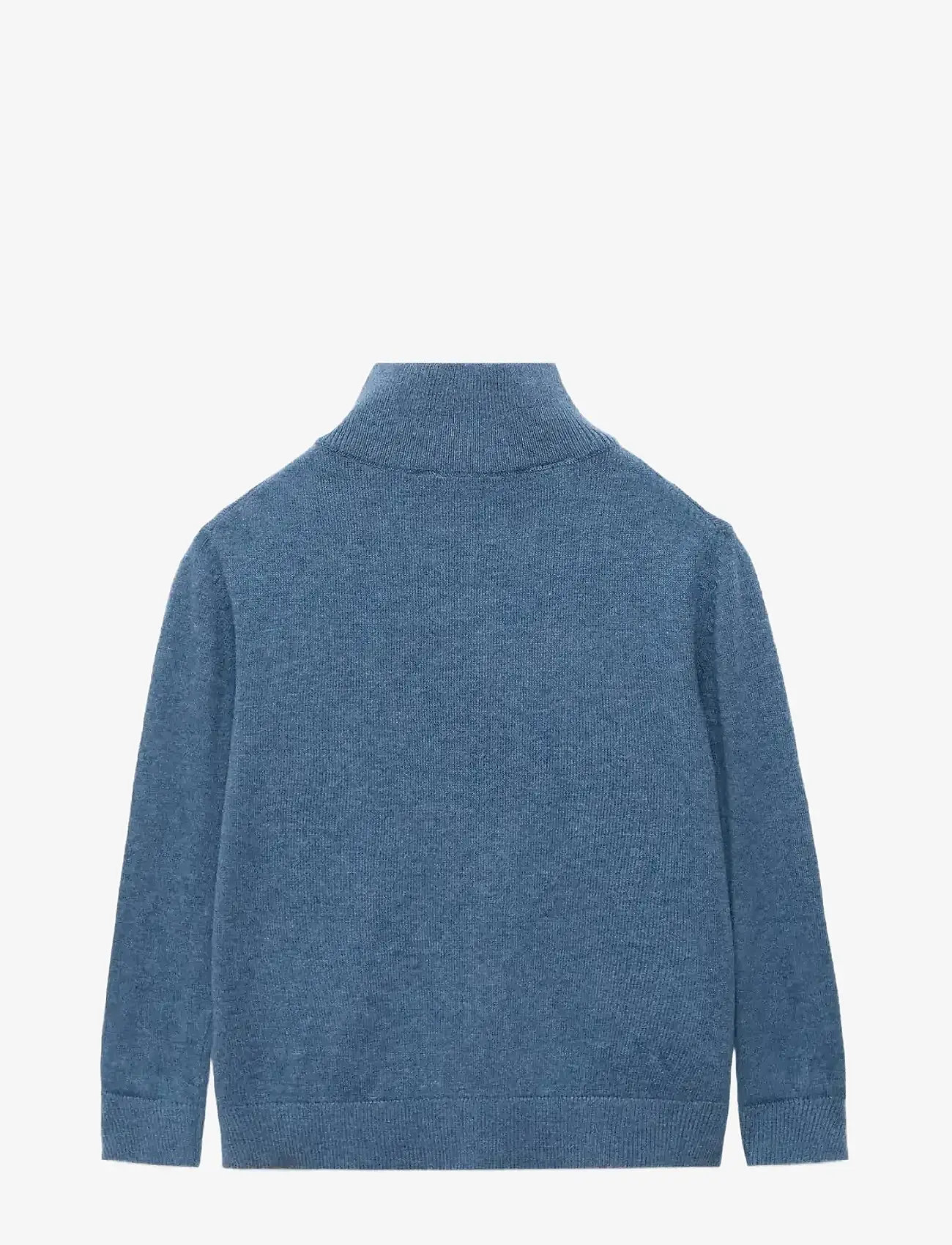 Mango - Perkins-neck sweater - jumpers - medium blue - 1