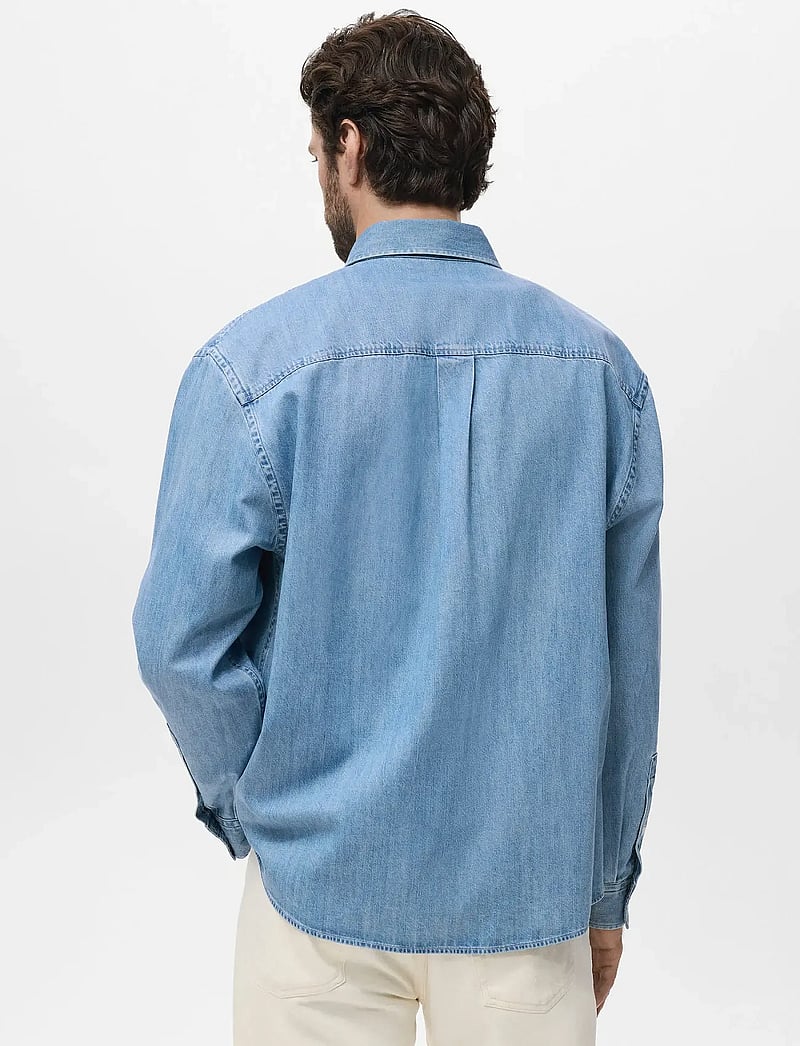 Mango - Denim shirt with pocket - jeansskjortor - open blue - 2
