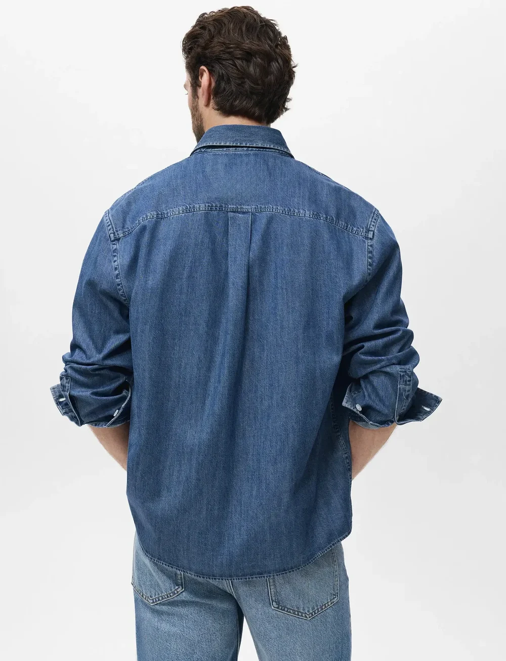 Mango - Denim shirt with pocket - denimskjorter - open blue - 2