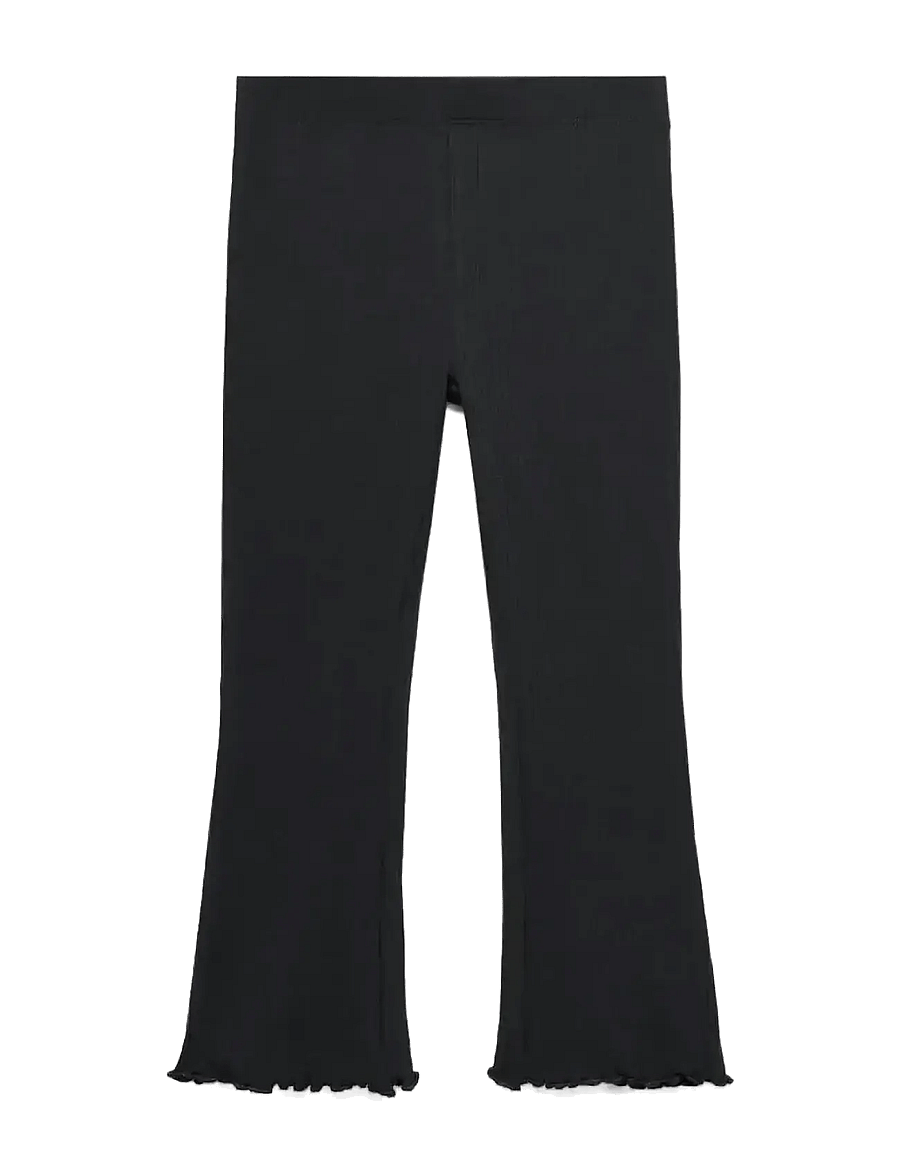 Mango - Ribbed flared leggings - leggings - black - 0
