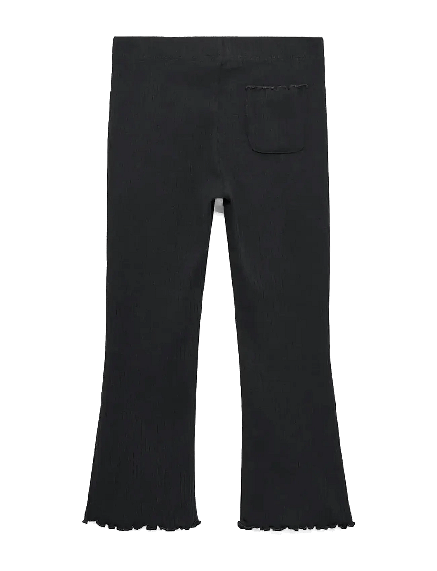Mango - Ribbed flared leggings - leggings - black - 1