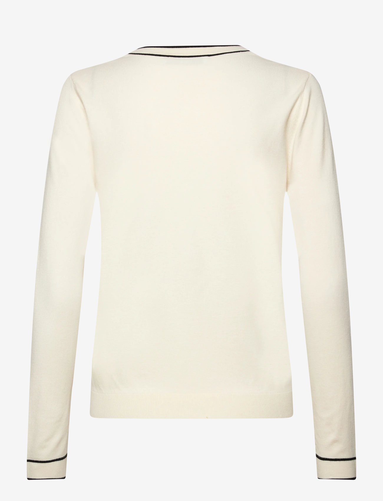 Mango - Contrasting V-neck sweater - efterårstøj - light beige - 1