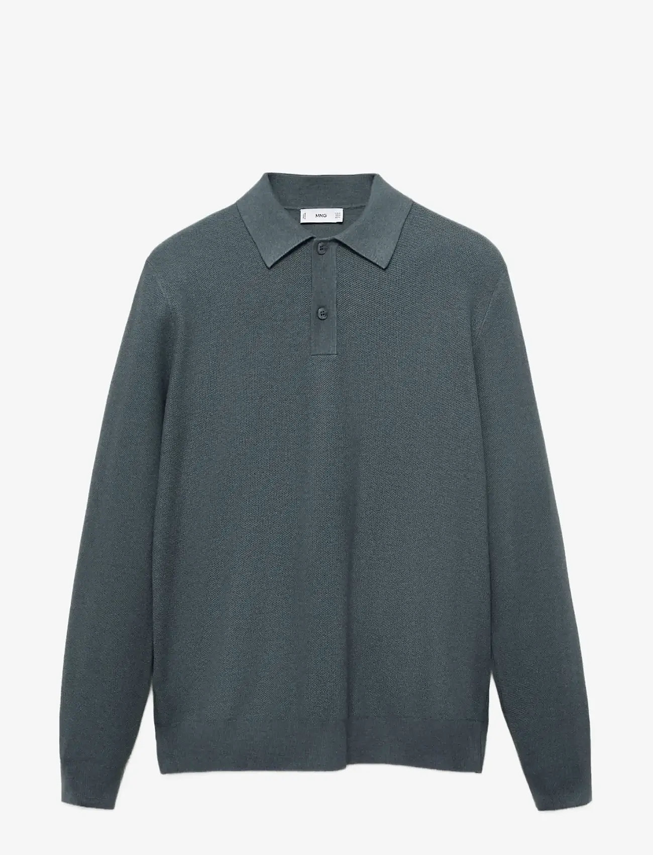 Mango - Micro-structured cotton polo shirt - gestrickte polohemden - dark blue - 1