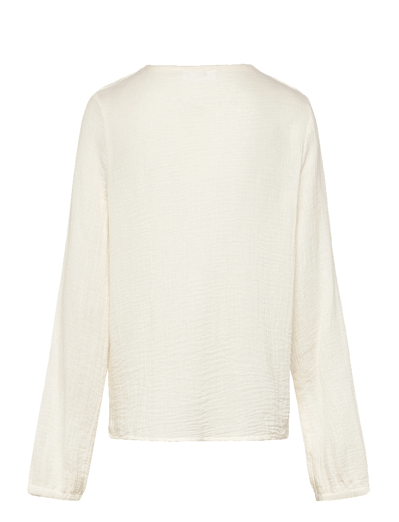 Mango - Crinkled ruffle shirt - blusen & tuniken - light beige - 1