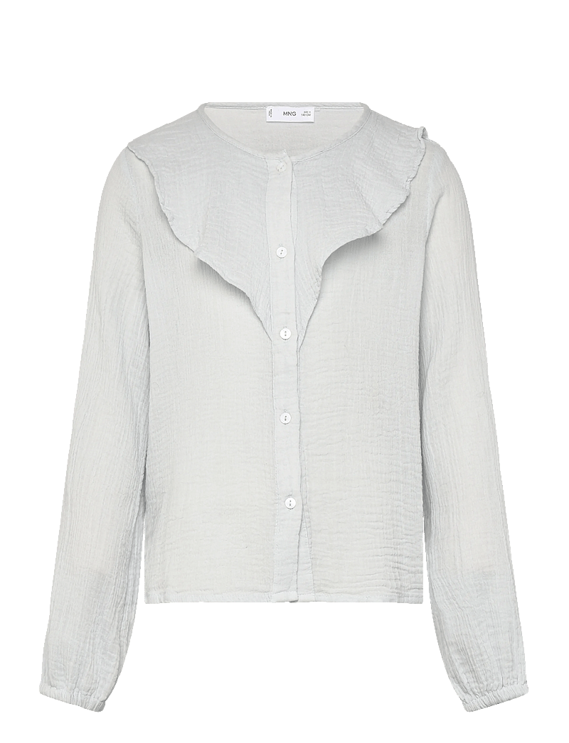 Mango - Crinkled ruffle shirt - blusen & tuniken - lt-pastel blue - 0