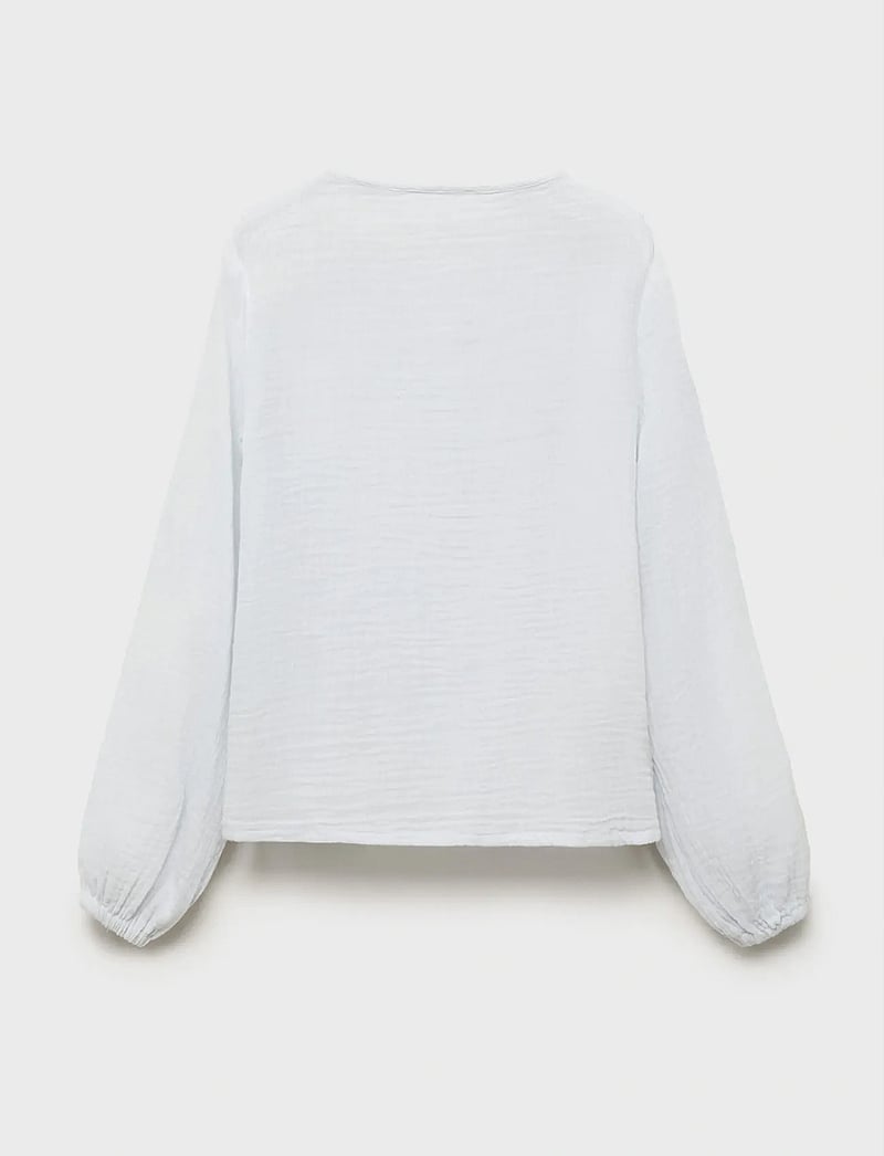 Mango - Crinkled ruffle shirt - blouses & tunics - lt-pastel blue - 3