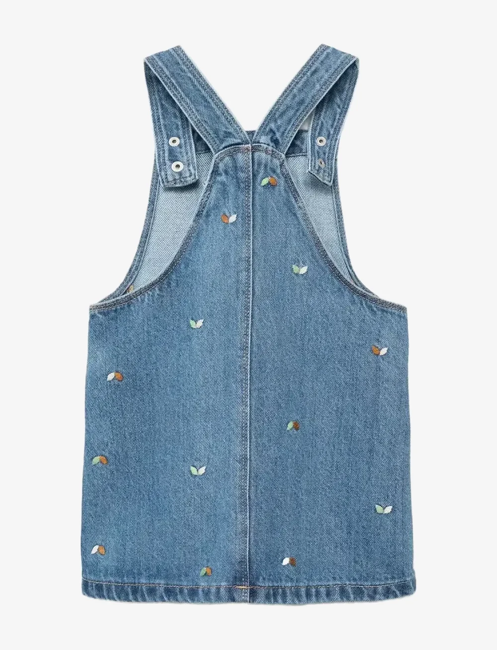 Mango - Embroidered denim pinafore dress - overallkjoler - open blue - 1