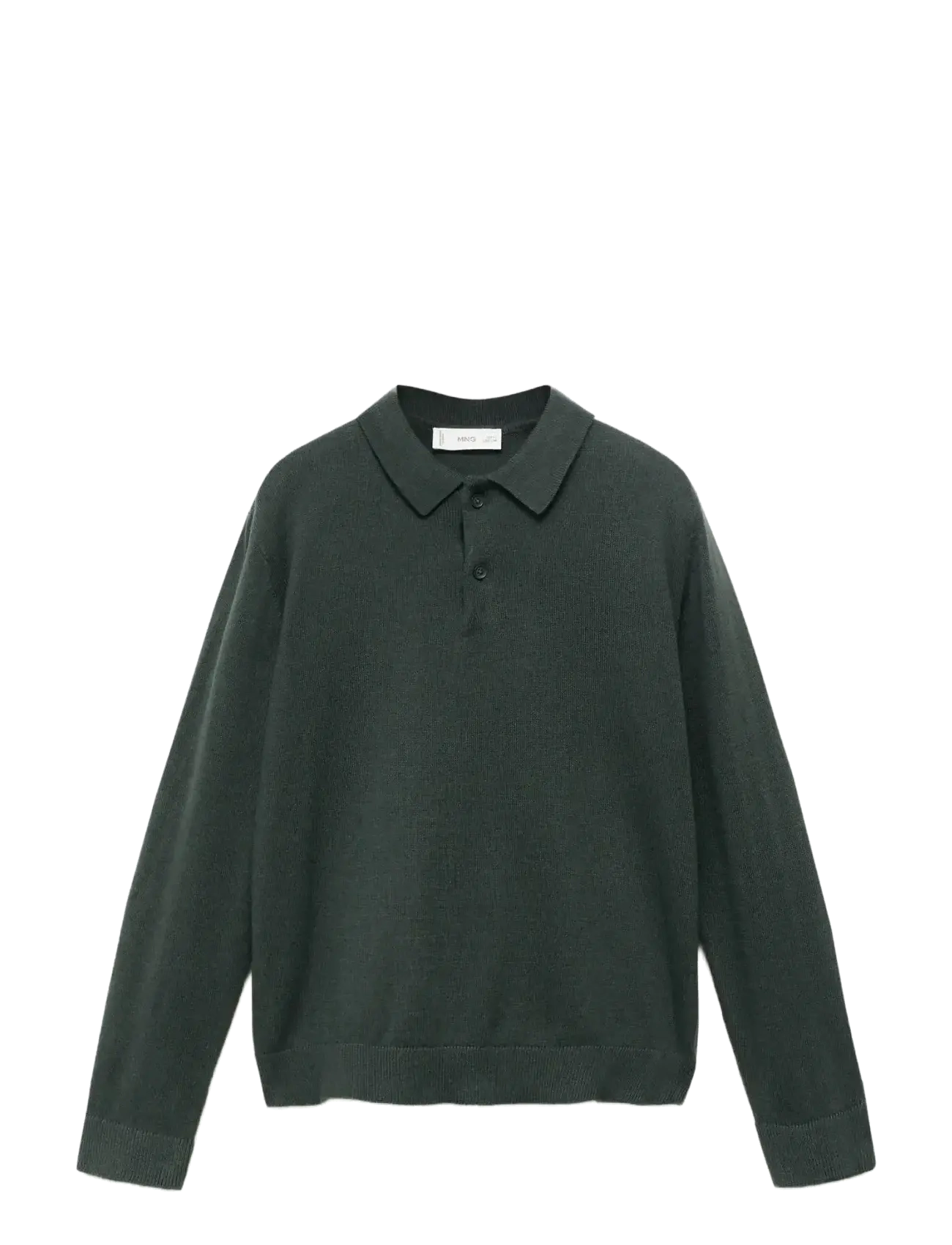 Knitted polo-neck sweater - DARK GREEN