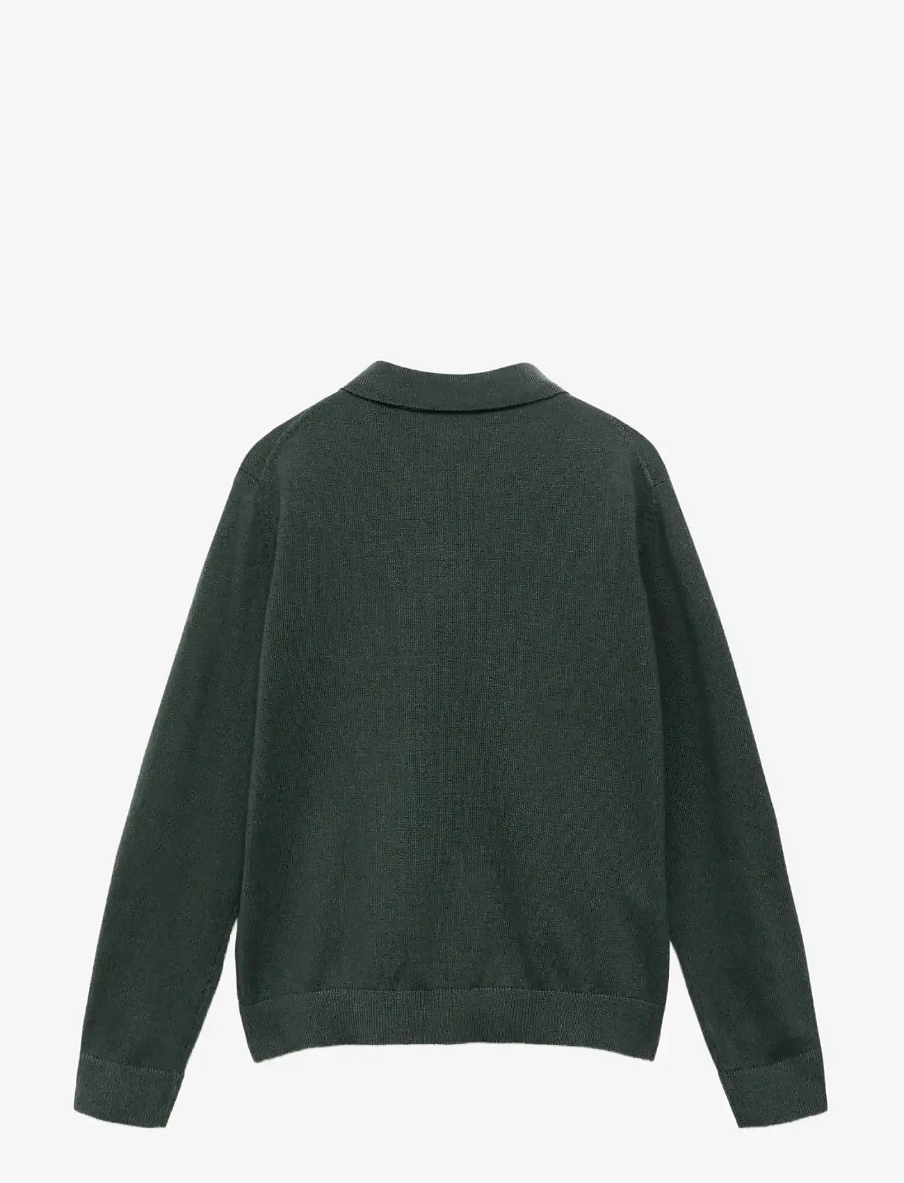 Mango - Knitted polo-neck sweater - efterårstøj - dark green - 1