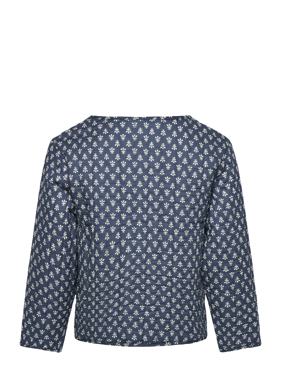 Mango - Printed cotton jacket - lette jakker - navy - 2