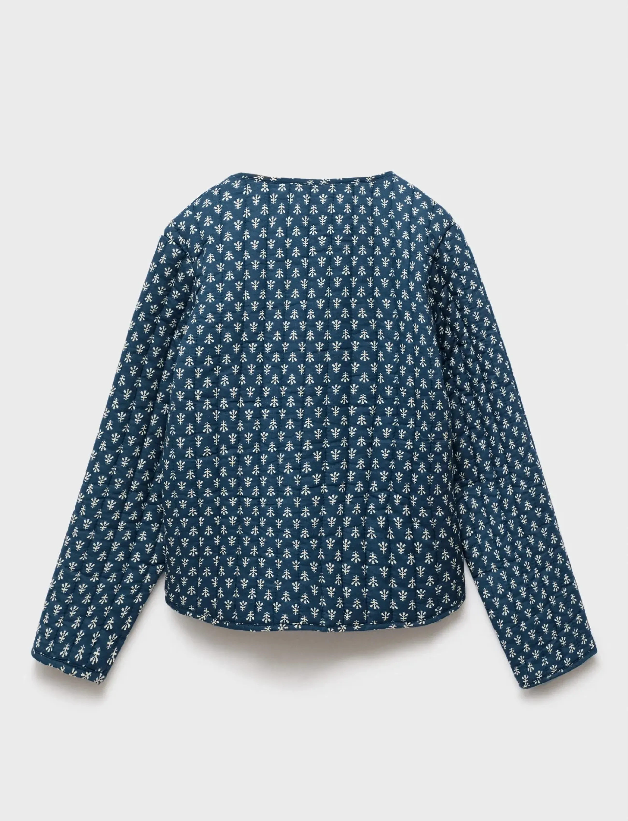 Mango - Printed cotton jacket - jacken & mäntel - navy - 3
