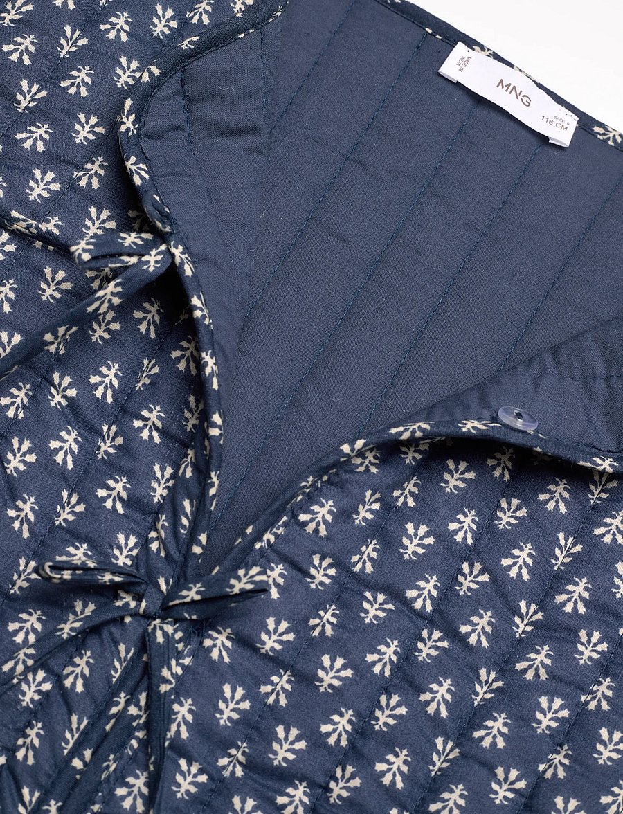 Mango - Printed cotton jacket - lette jakker - navy - 4