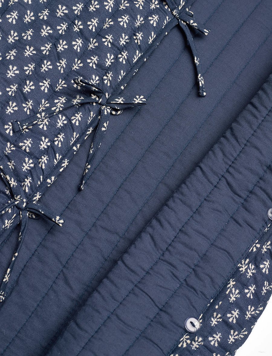 Mango - Printed cotton jacket - lette jakker - navy - 5