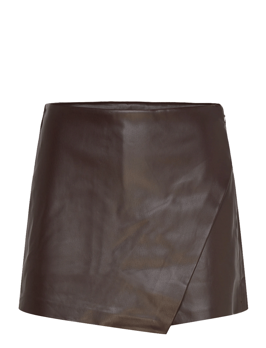 Mango - Faux-leather culottes - korte nederdele - dark brown - 1