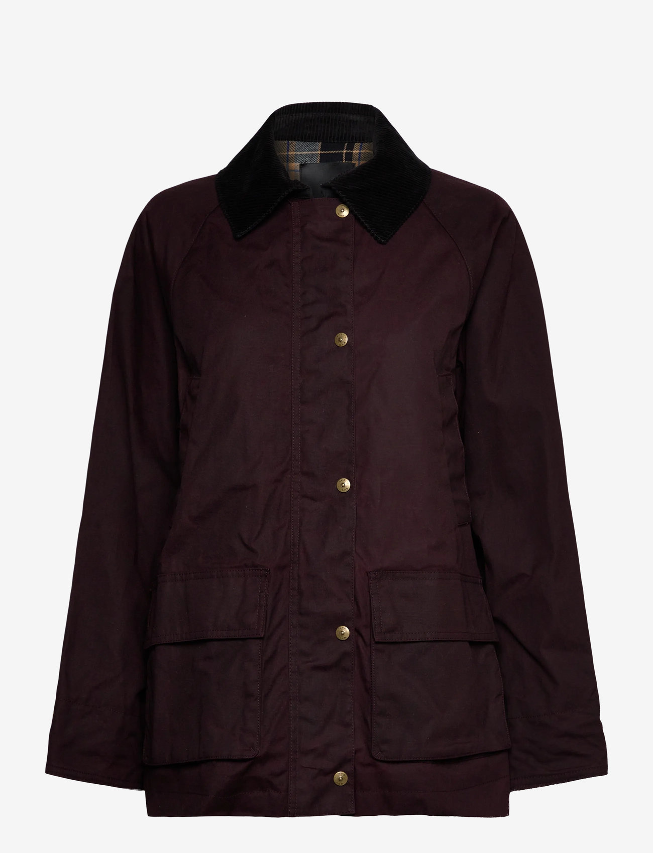 Mango - Cotton parka with corduroy collar - ytterkläder - dark red - 0