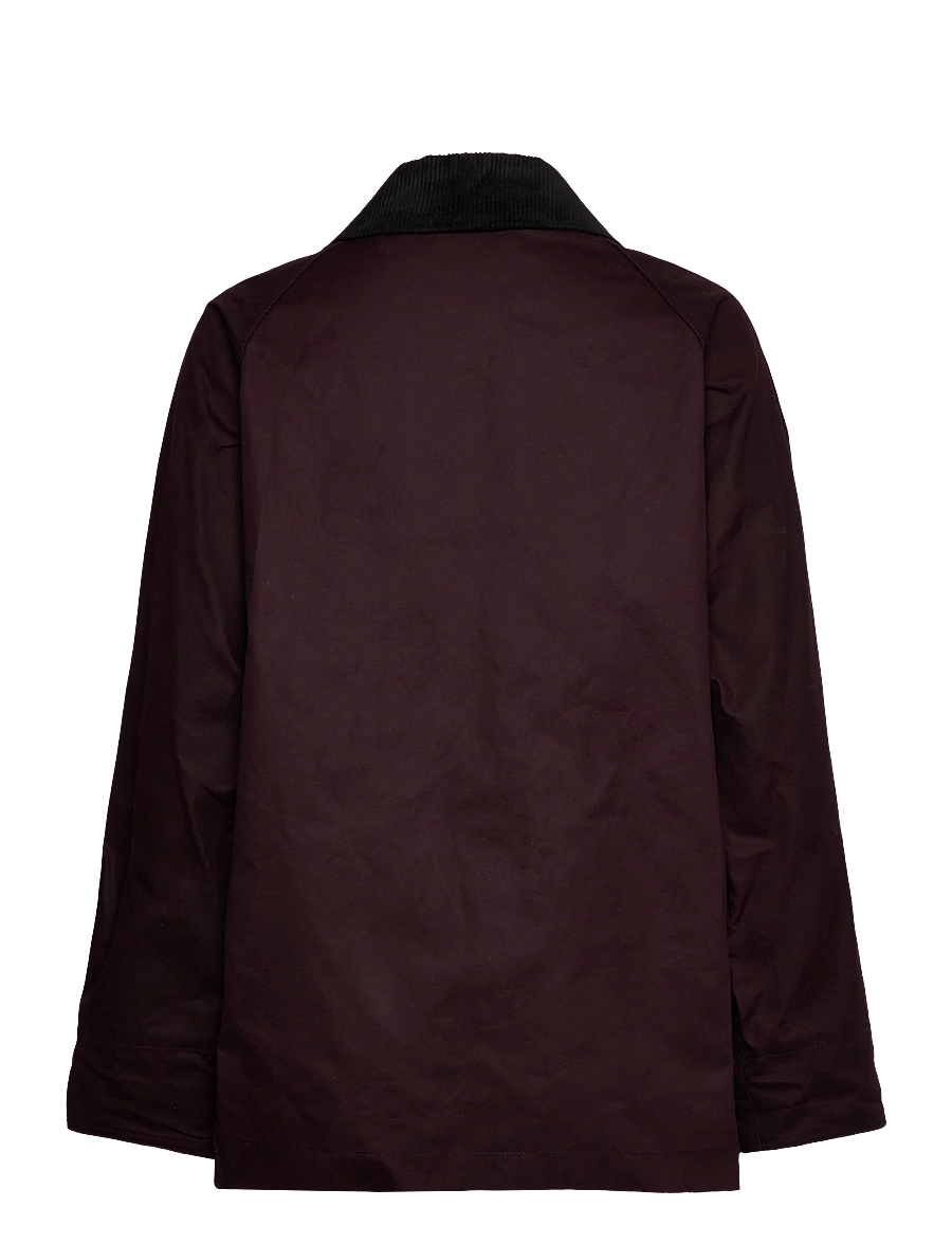 Mango - Cotton parka with corduroy collar - parkas - dark red - 2