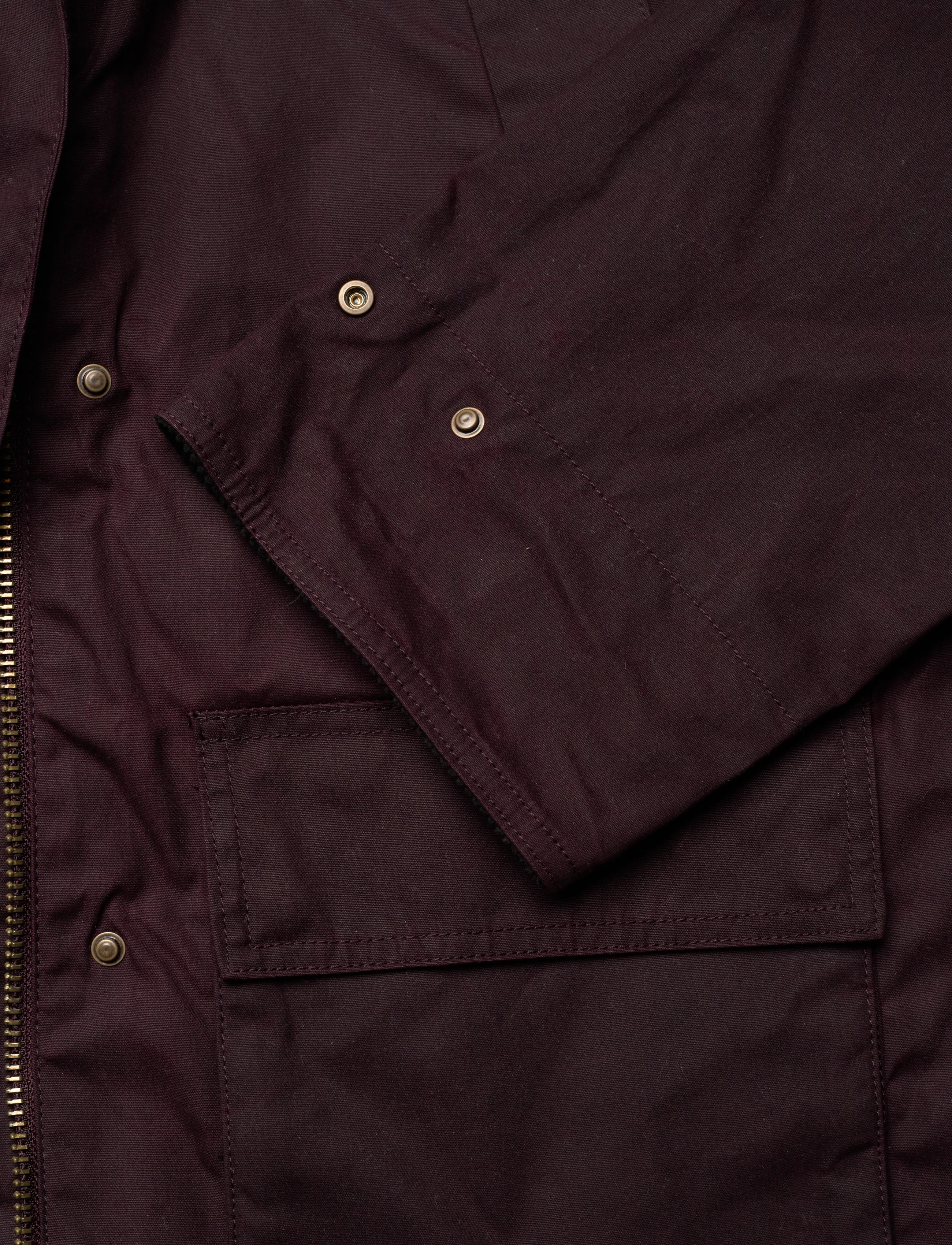 Mango - Cotton parka with corduroy collar - parkas - dark red - 5