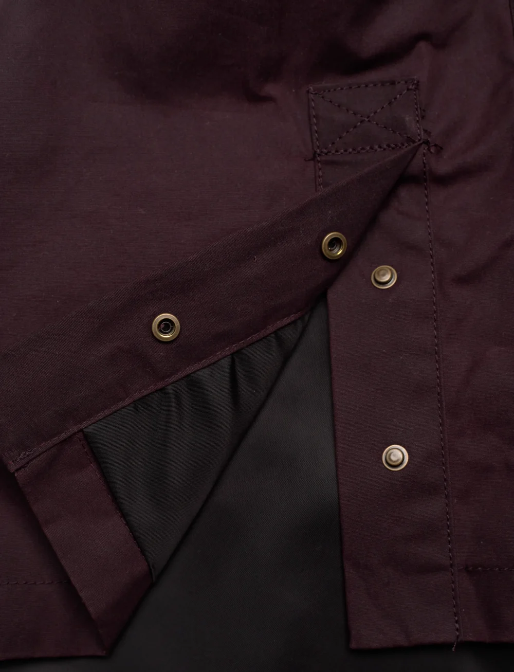 Mango - Cotton parka with corduroy collar - parkas - dark red - 4