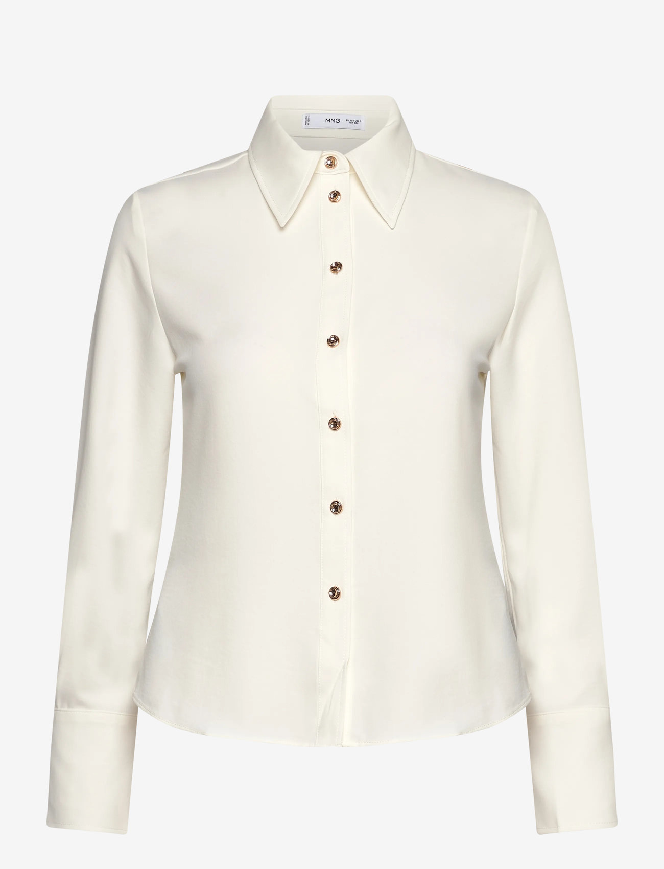 Mango - Shirt with jewel buttons - långärmade skjortor - natural white - 1