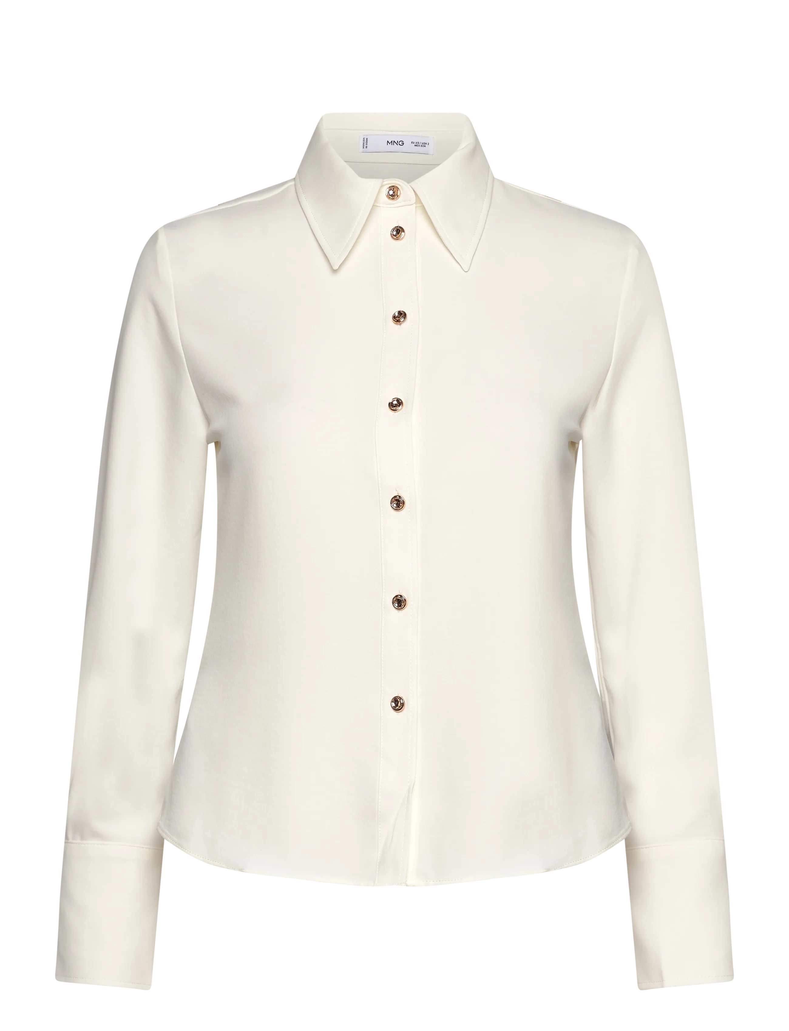 Shirt with jewel buttons - NATURAL WHITE