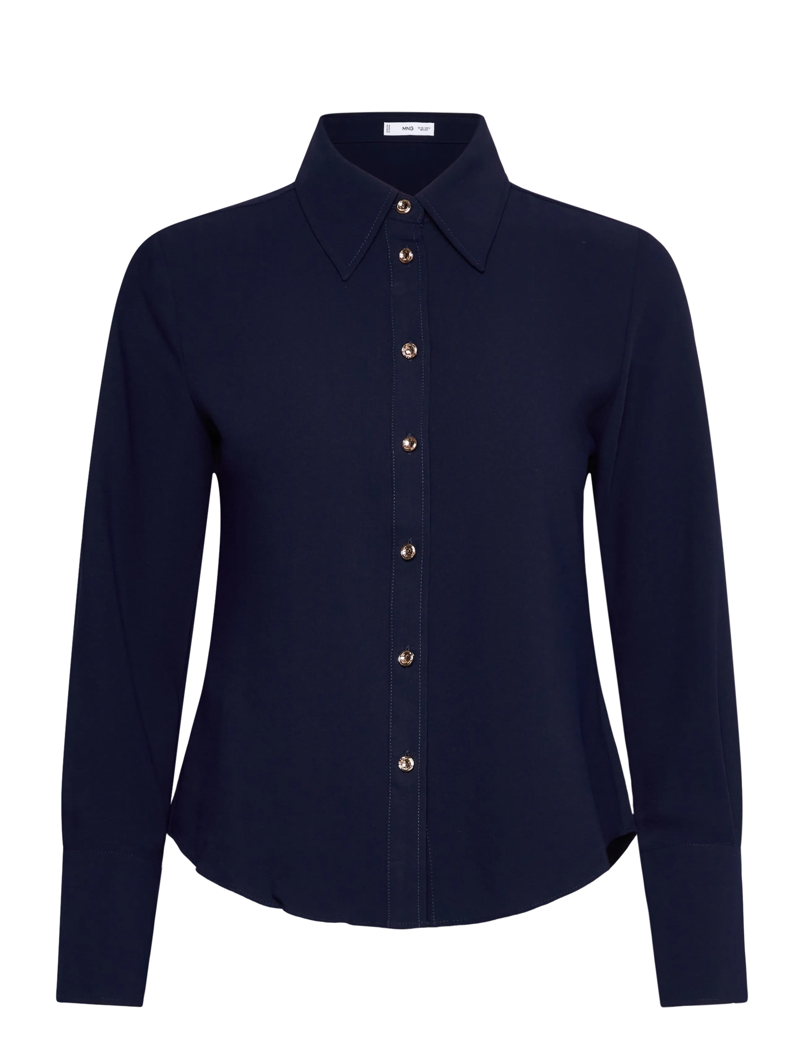 Mango Shirt with jewel buttons - Nyheder - NAVY / navy