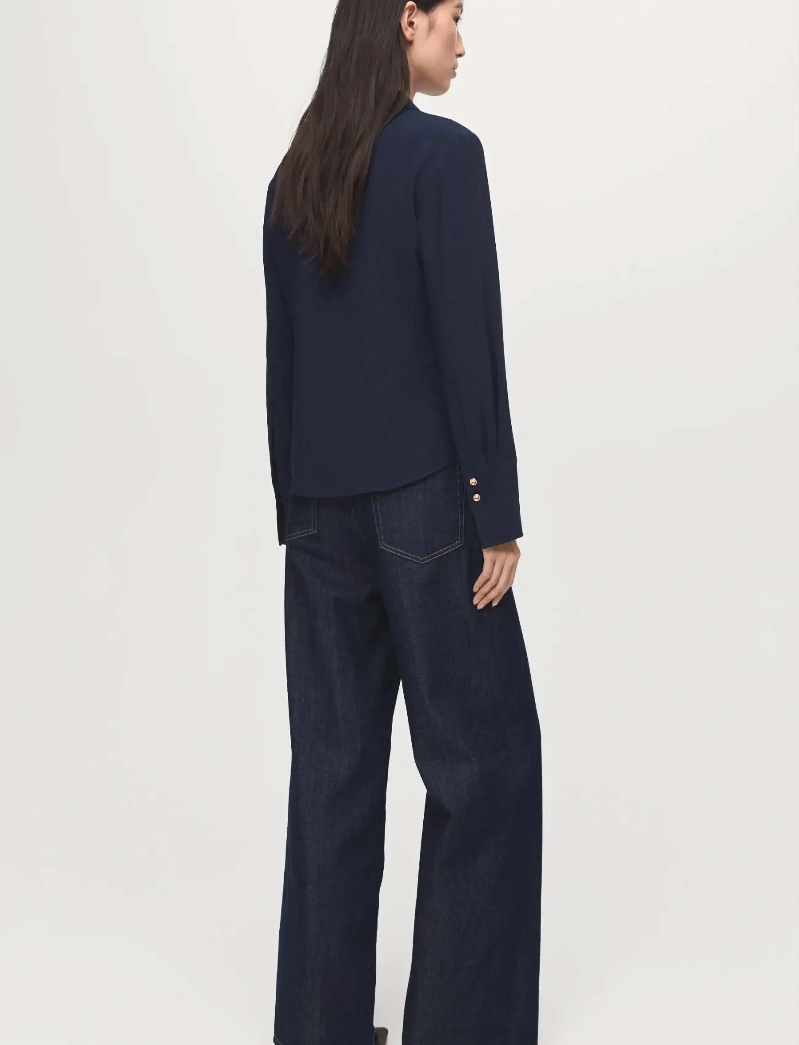 Mango - Shirt with jewel buttons - langærmede skjorter - navy - 3