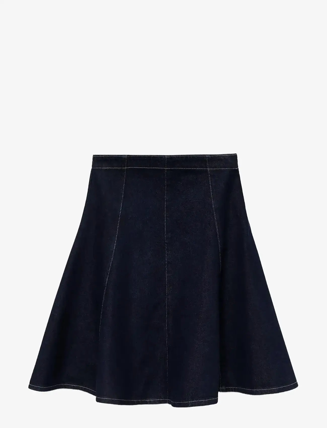 Mango - Denim midi-skirt with stitching - jeansröcke - open blue - 1