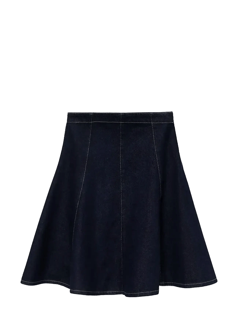 Mango - Denim midi-skirt with stitching - jeansröcke - open blue - 1