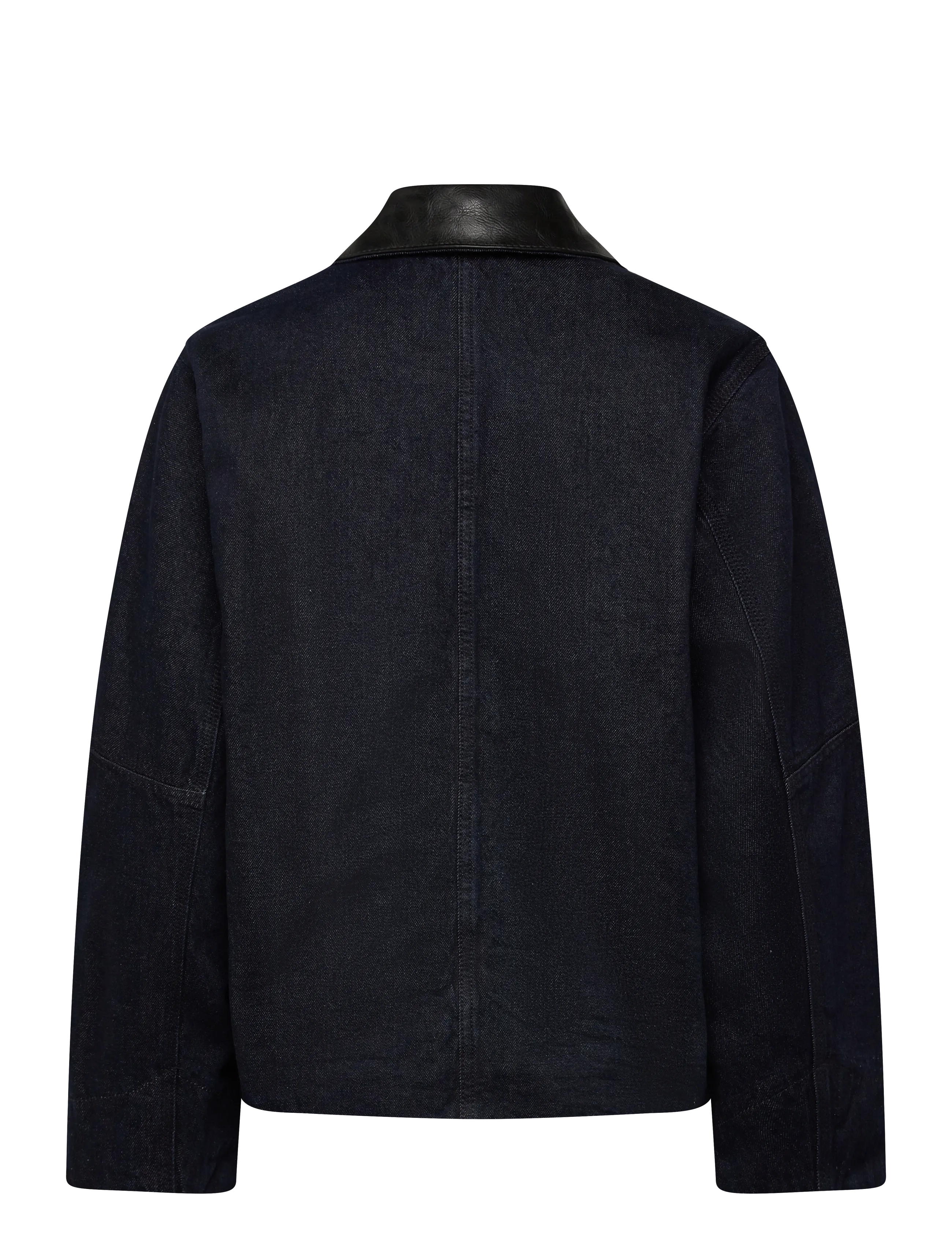 Mango - Denim jacket with faux-leather collar - denimjakker - open blue - 2