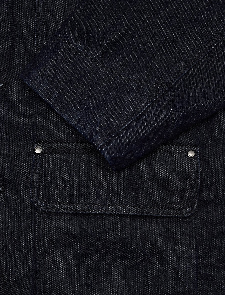 Mango - Denim jacket with faux-leather collar - vårjackor - open blue - 5