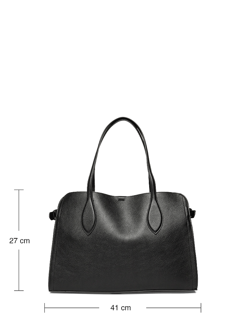 Mango - Medium bag with beaten leather effect - særlige begivenheder - black - 3