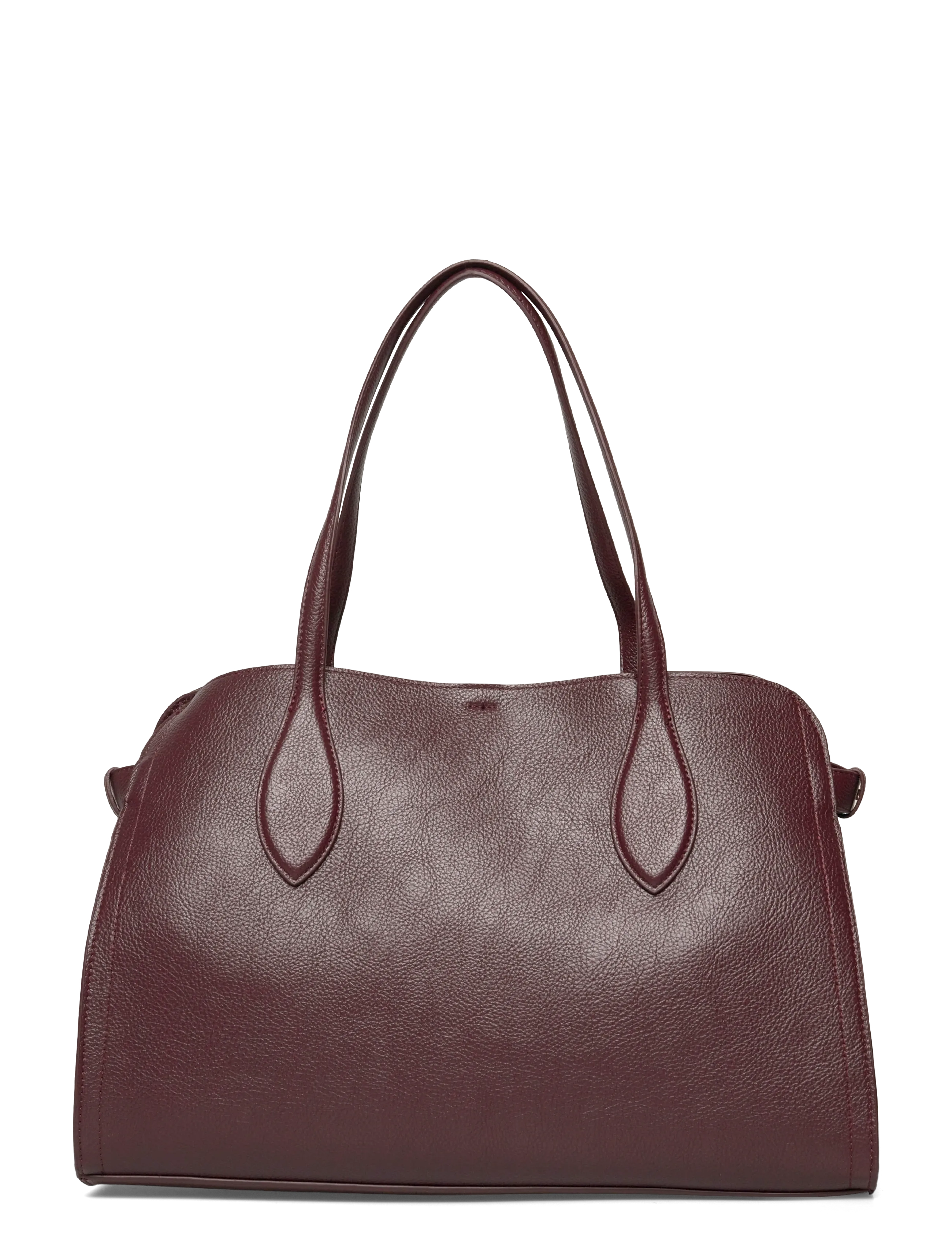 Medium bag with tumbled leather effect - DARK RED