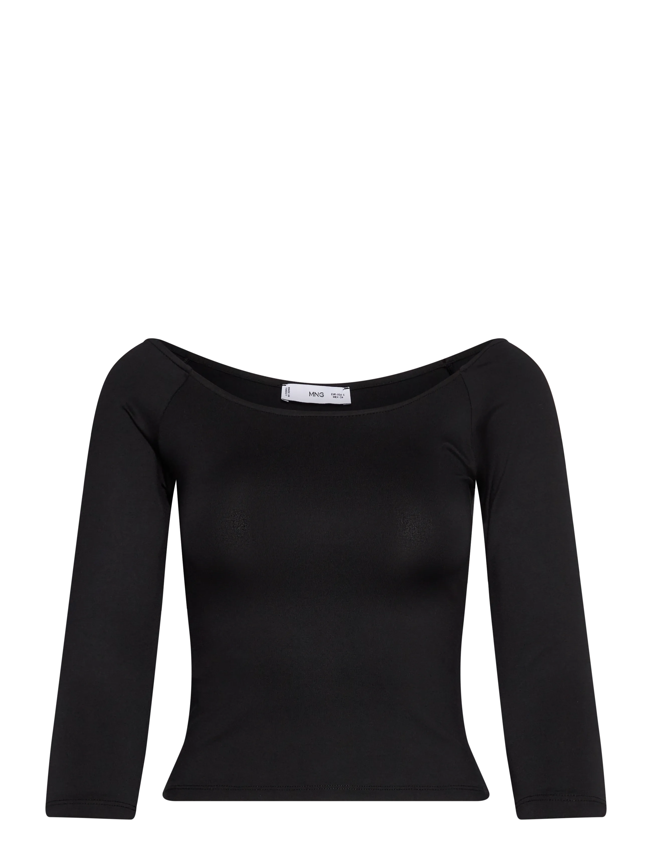 Mango Three-quarter sleeve t-shirt - Transitional Layering - BLACK / black
