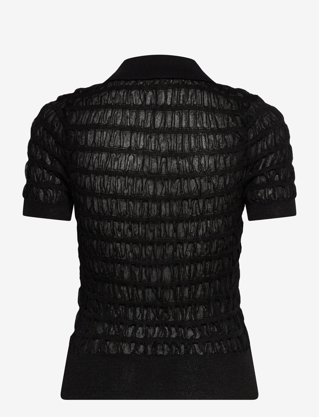 Mango - Polo-neck textured sweater - poloshirts - black - 1